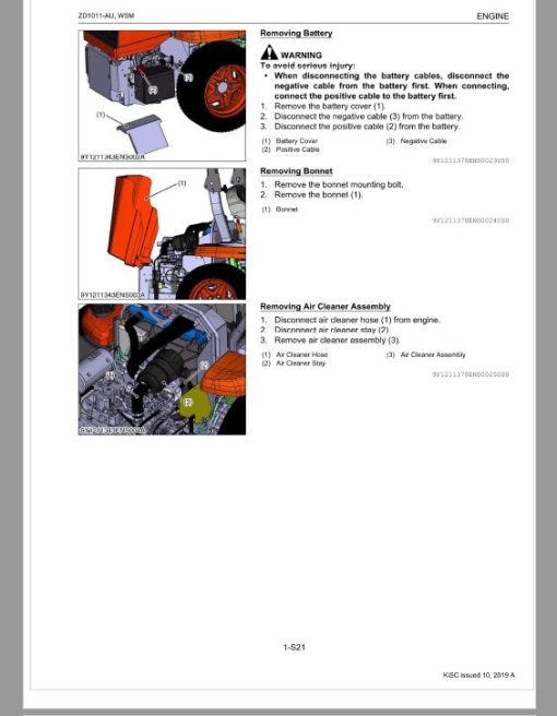 Kubota ZD1011-AU Mower Workshop Repair Manual - Image 4