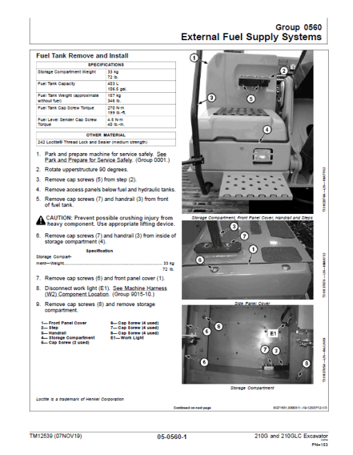 John Deere 210G, 210GLC Excavator Repair Manual (PIN: 1FF210GX_ C520001 & D520001- ) - Image 4