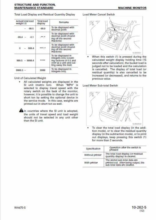 Komatsu WA470-5, WA480-5, WA470-5H, WA480-5H Wheel Loader Service Manual - Image 4