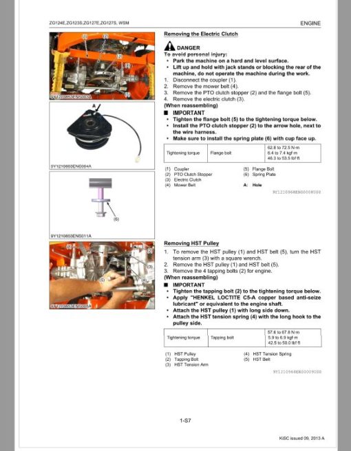 Kubota ZG124E, ZG123S, ZG127E, ZG127S Mower Workshop Repair Manual - Image 4