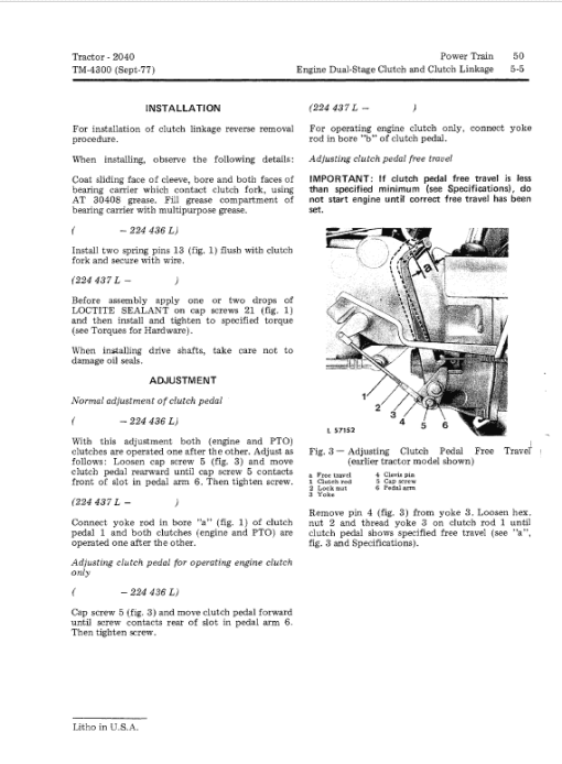 John Deere 2040 Tractor Repair Technical Manual (SN. 010001-349999) - Image 4