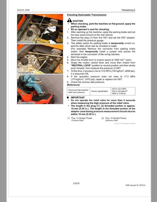 Kubota ZG327A Zero Turn Mower Workshop Repair Manual - Image 4