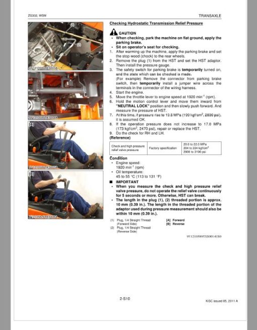 Kubota ZG332 Zero Turn Mower Workshop Repair Manual - Image 4