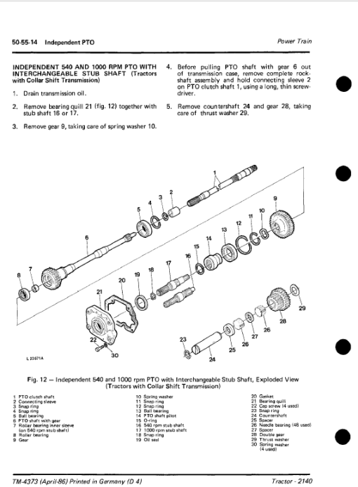 John Deere 2140 Tractor Repair Technical Manual - Image 4