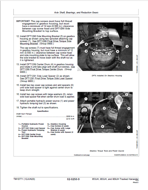 John Deere 853JH, 903JH, 909JH Tracked Harvester Repair Technical Manual - Image 4