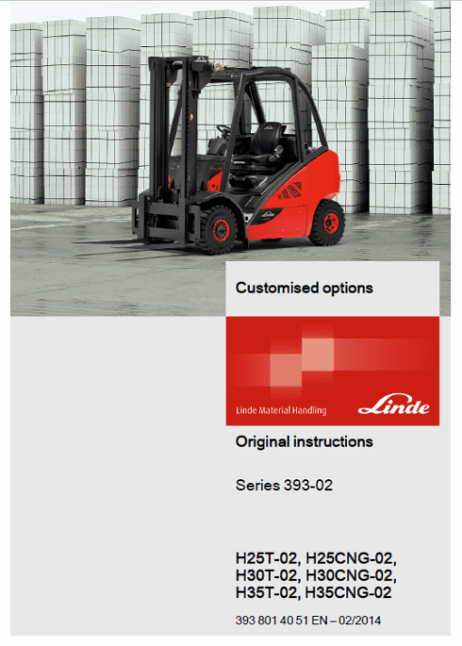 Linde Type 393 Forklift Truck H-Series: H25D-02, H30D-02, H35D-02 Repair Service Manual - Image 5