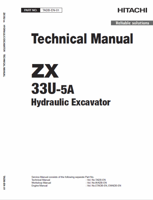 Hitachi ZX33U-5A Mini Excavator Service Repair Manual - Image 2