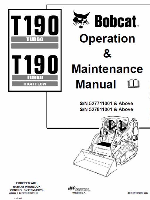 Bobcat T190 Turbo and Turbo High Flow Track Loader Service Manual - Image 6