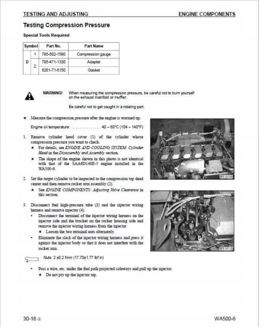 Komatsu WA500-6, WA500-6R, WA500-6, WA500-6RR Wheel Loader Service Manual - Image 2