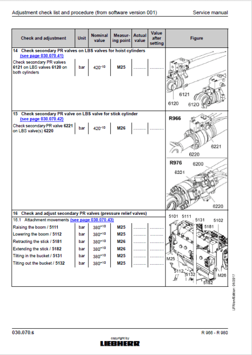 Liebherr R956, R960 SME, R966, R970 SME, R976, R980 SME Excavator Manual - Image 4