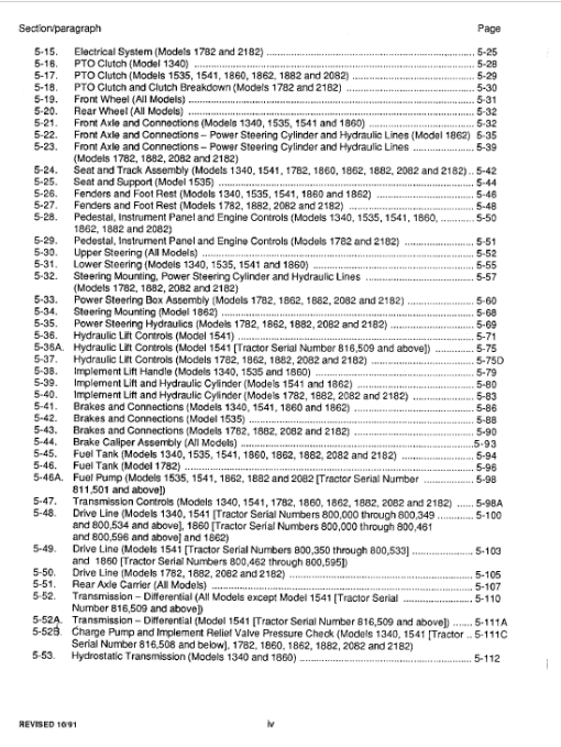 Cub Cadet 1340, 1535, 1541 and 1782 Service Manual - Image 4