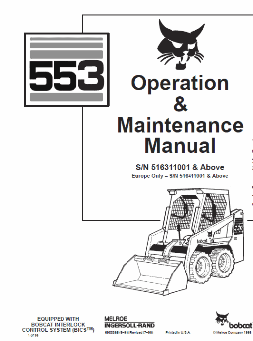 Bobcat 553 Skid-Steer Loader Service Manual - Image 5