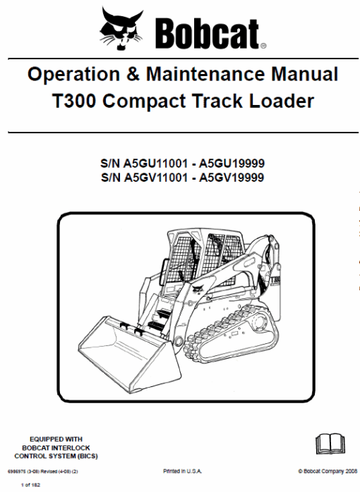 Bobcat T300 Loader Service Manual - Image 3