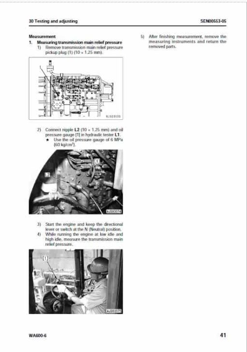 Komatsu WA600-6, WA600-6R Wheel Loader Service Manual - Image 4