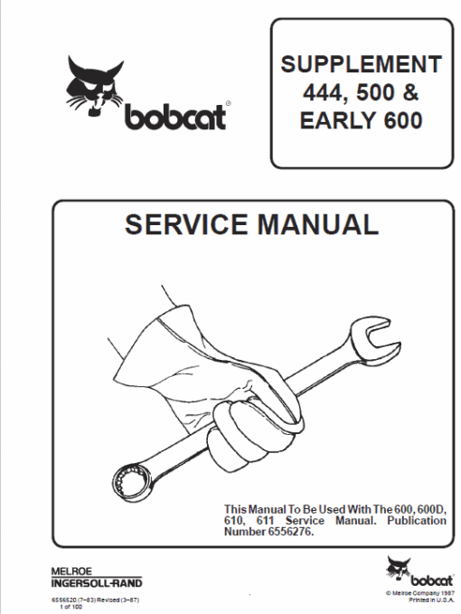 Bobcat 600, 600D, 610 and 611 Skid-Steer Loader Service Manual - Image 2