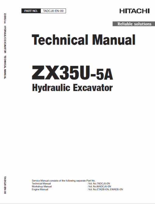 Hitachi ZX35U-5A Mini Excavator Service Repair Manual - Image 2