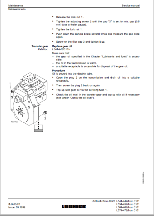 Liebherr L544, L554, L564, L574, L580 Wheel Loader Service Manual - Image 3