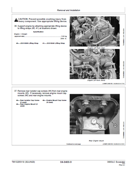 John Deere 380GLC Excavator Repair Technical Manual (S.N after F900006 - ) - Image 4