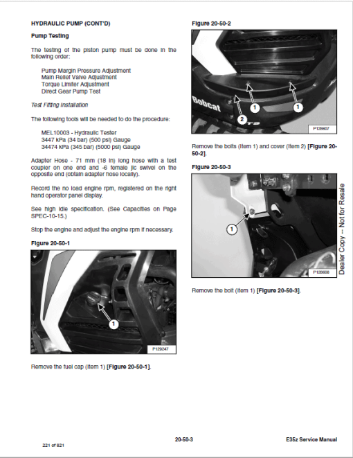 Bobcat E35Z Excavator Repair Service Manual - Image 4