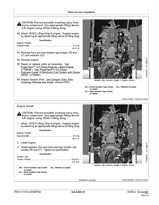 John Deere E330LC Excavator Repair Technical Manual (S.N after C600002 & D600025- ) - Image 4