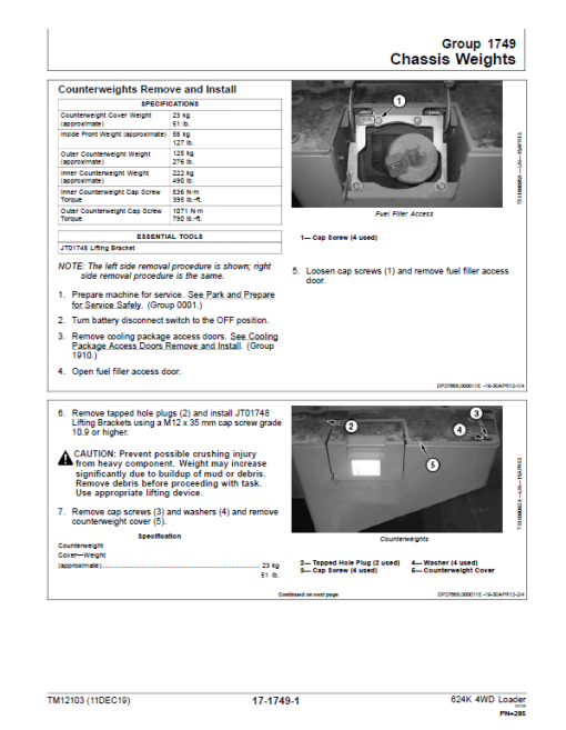 John Deere 624K 4WD Loader Technical Manual (SN. E642635 - E658064) - Image 4