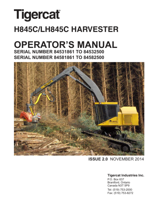 Tigercat H845C, LH845C Harvester Repair Service Manual - Image 2