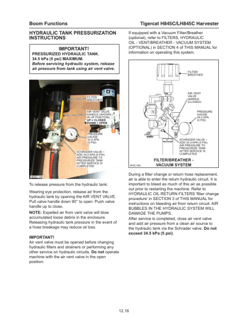 Tigercat H845C, LH845C Harvester Repair Service Manual - Image 4