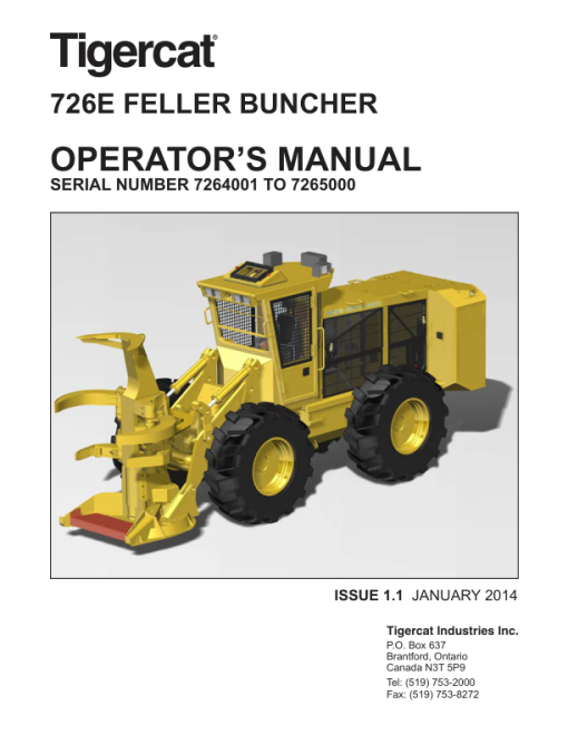 Tigercat 726E Feller Buncher Repair Service Manual (SN 7262501 - 7265000) - Image 2