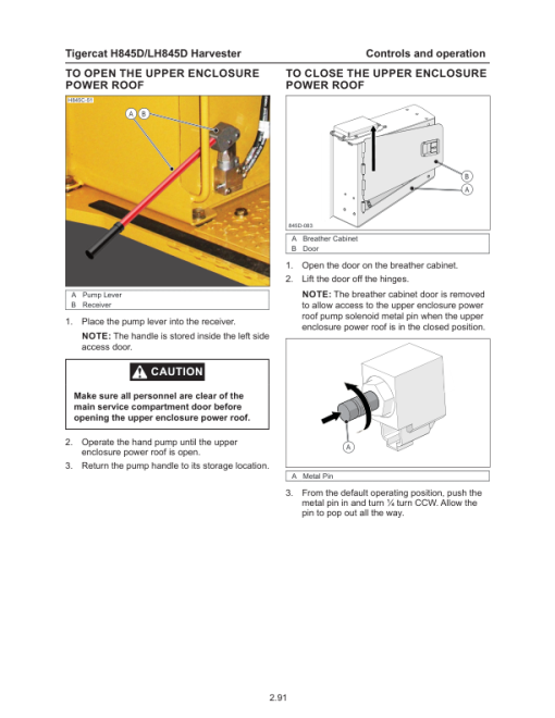 Tigercat H845D, LH845D Harvester Repair Service Manual (84532501 -  84583000) - Image 2