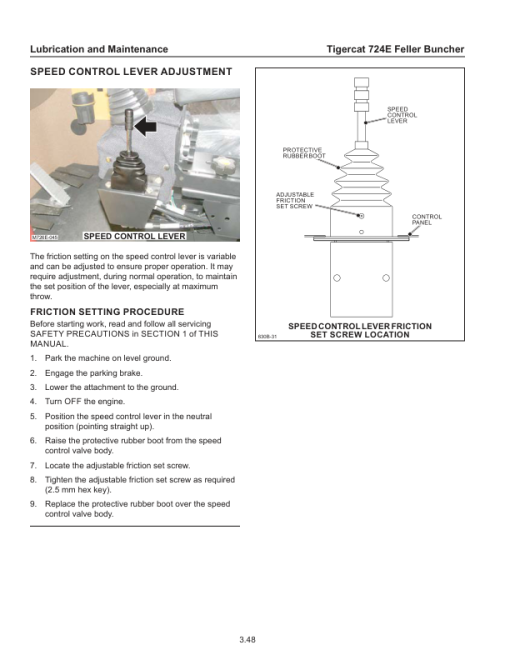 Tigercat 724E Feller Buncher Repair Service Manual (SN 7241001 - 7243100) - Image 3