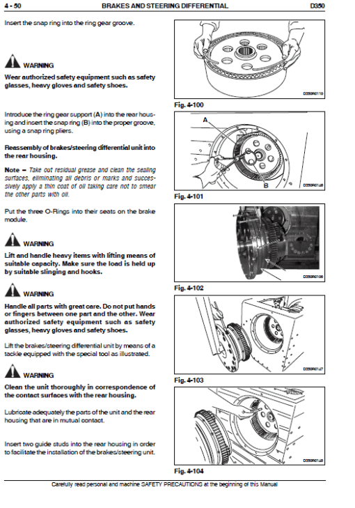 New Holland D350 Bulldozer Dozer Service Manual - Image 5