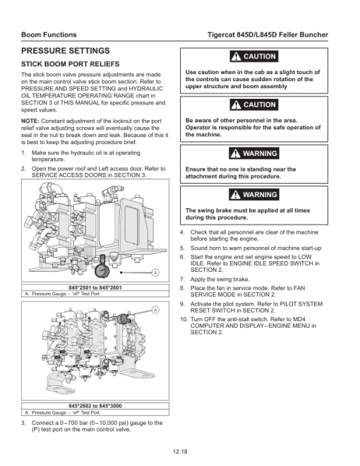 Tigercat 845D, 845T, L845D Feller Buncher Repair Service Manual - Image 4