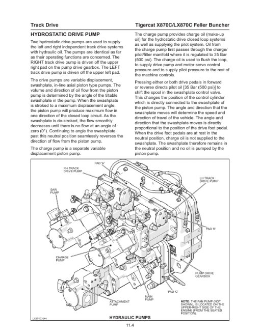 Tigercat X870C, LX870C Feller Buncher Repair Service Manual - Image 2