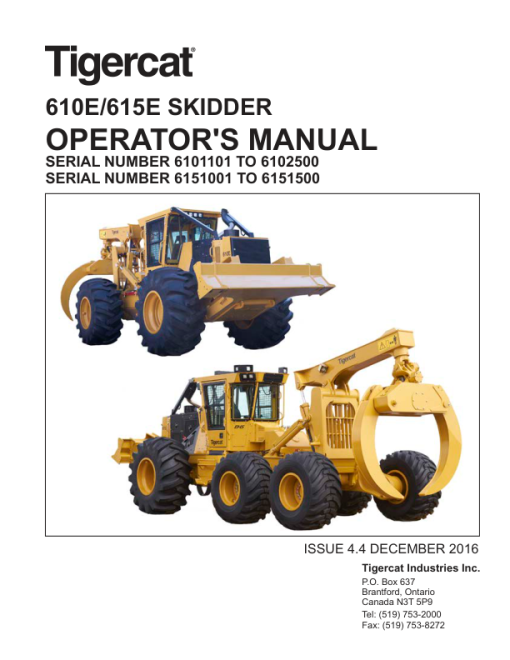 Tigercat 610E, 615E Skidder Repair Service Manual - Image 2