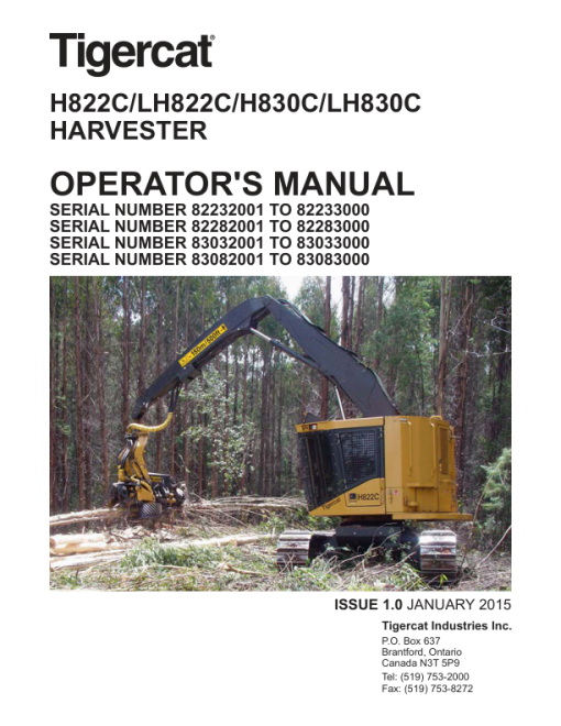 Tigercat H822C, LH822C, H830C, LH830C Harvester Repair Service Manual - Image 2