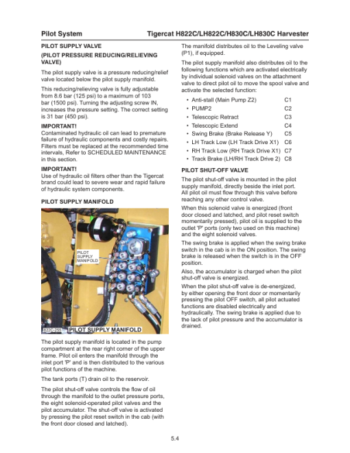 Tigercat H822C, LH822C, H830C, LH830C Harvester Repair Service Manual - Image 3