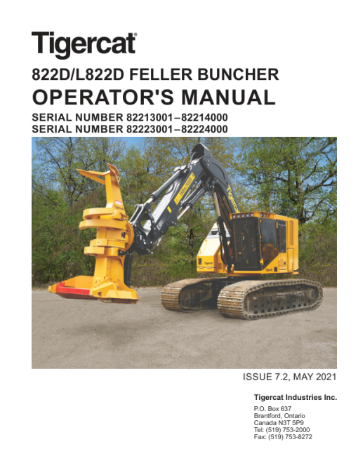 Tigercat 822D, L822D Feller Buncher Repair Service Manual (SN 82213001 - 82224000) - Image 5