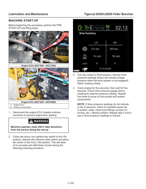 Tigercat 822D, L822D Feller Buncher Repair Service Manual (SN 82213001 - 82224000) - Image 2