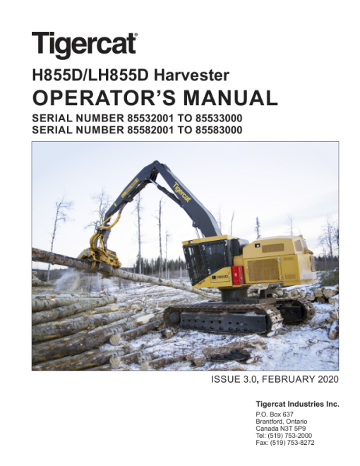 Tigercat H855D, LH855D Harvester Repair Service Manual (85532001 - 85583000) - Image 5