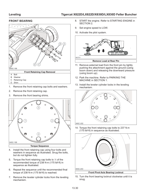 Tigercat X822D, LX822D, X830D, LX830D Feller Buncher Repair Service Manual - Image 5