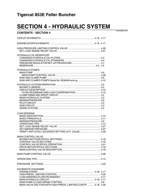 Tigercat 853E, 853T, L853E Feller Buncher Repair Service Manual - Image 3