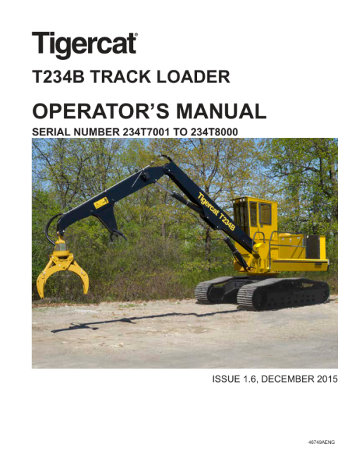 Tigercat T234B Loader Repair Service Manual (234T7000 - 234T8100) - Image 4