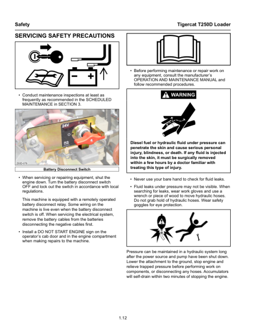 Tigercat T250D Loader Repair Service Manual - Image 4