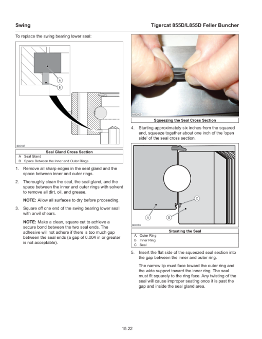 Tigercat 855D, L855D Feller Buncher Repair Service Manual - Image 5