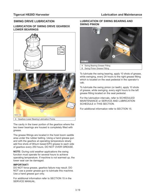 Tigercat H820D Harvester Operators and Engine Manual (82031001 - 82032000) - Image 2