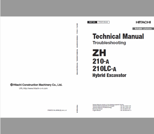 Hitachi ZH210-A and ZH210LC-A Excavator Service Repair Manual - Image 2