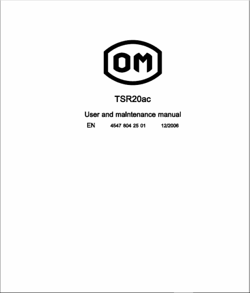 OM Pimespo TSR20, TSR30, TSR31, CSR Workshop Repair Manual - Image 4