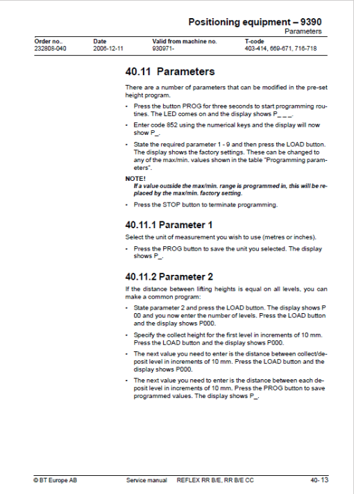 BT Reflex RR BE, RR BE CC Reach Trucks Service Manual - Image 5