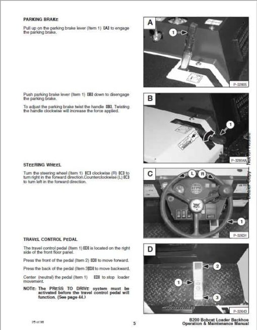 Bobcat B200 Loader Service Repair Manual - Image 5