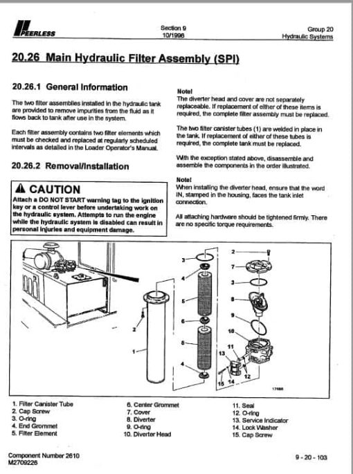 Peerless 2170B, 2770 Loader Service Repair Manual (CB1066-CE1313, 961314 and Up) - Image 5